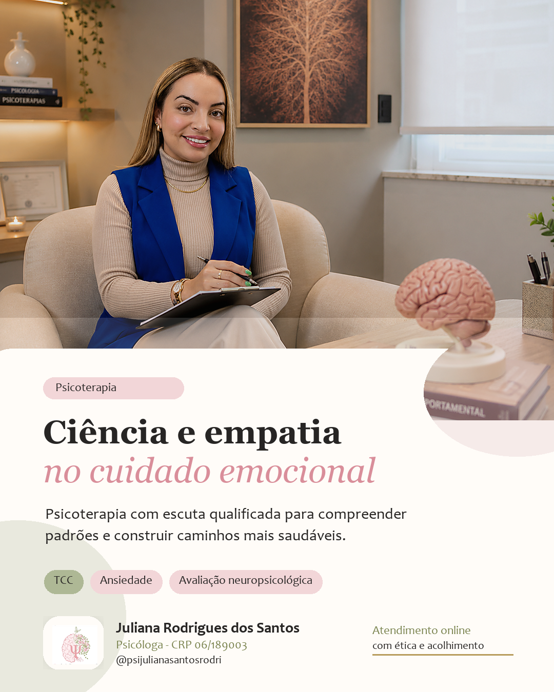 Exemplo de feed — Juliana Rodrigues — arte demonstrativa do Fluxa Social