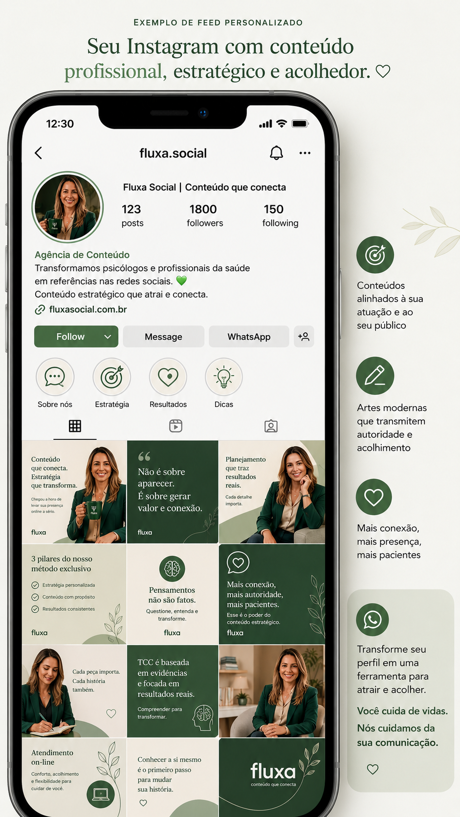 Exemplo de feed personalizado Fluxa Social